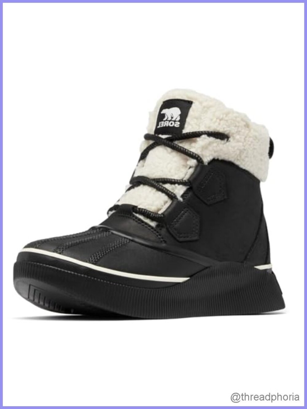 Waterproof Full Grain Leather Ankle Snow Boot with Faux Shearling Lining